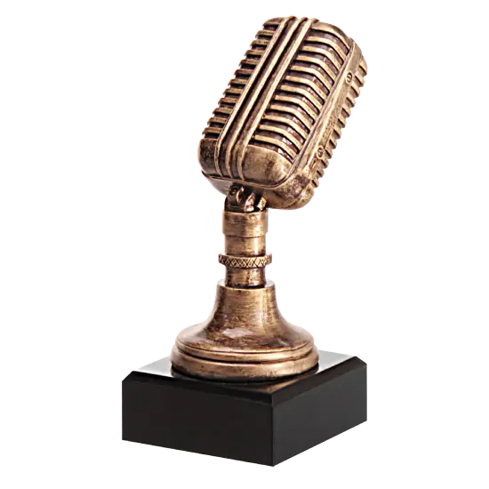 Pryskyřicová soška Mikrofon RFST2079 Pryskyřicová soška Mikrofon RFST2079